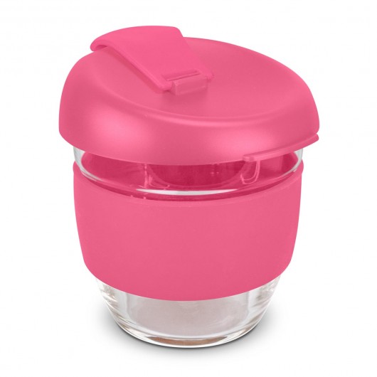 Pink 250mL Borosilicate Glass Cups